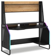 Birou gaming cu unitate superioara si iluminare RGB ,   Colectia Black (142x72x154 cm)