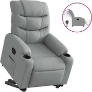vidaXL Fotoliu electric rabatabil cu ridicare, gri deschis, textil