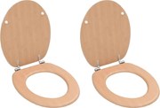 vidaXL Capace WC, 2 buc., MDF, model bambus