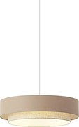 Lampă suspendată modernă bej cu natural 50cm 3 lumini - Drum Duo