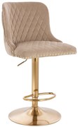 HR940W Scaun Latte din Catifea cu Bază Aurie