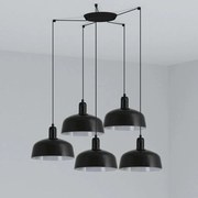Lustra suspendata design modern TATAWIN M 5L negru