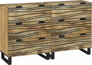 vidaXL Set de bufet cu sertar 2 pcs natural 60 x 33,5 x 75 cm