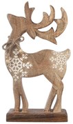 Decorațiune din lemn de mango 4Home Snowflake Deer, 33 cm