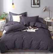 Lenjerie Pat Dublu, 4 Piese, Bumbac Satinat Superior - Carouri