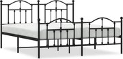 vidaXL Cadru pat fără saltea, tăblie de picioare negru 180x200cm metal