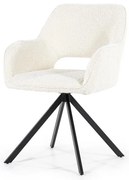 Scaun tapitat Fabio alb