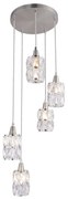 Lustra moderna cu 5 pendule WOLLI nichel/transparent 15760-5 GL