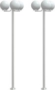 vidaXL Lămpi exterioare de podea 2 buc argintiu 215 cm oțel inoxidabil