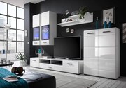 Set Living Alaska, 285x30x190cm, Alb Lucios