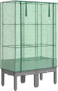vidaXL Strat înălțat cu husă de seră, aspect ratan, 80x40x140 cm