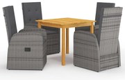 vidaXL Set mobilier de grădină, 5 piese, gri