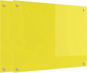 vidaXL Panou de bucătărie 2 pcs Galben 80 x 60 cm sticlă securizată