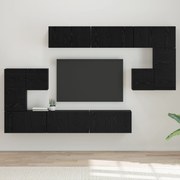 vidaXL Set comodă TV 10 pcs Stejar negru 60 x 30 x 30 cm Lemn compozit