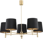 Brilagi - Lustră pe tijă MONTE 5xE27/60W/230V negru/auriu