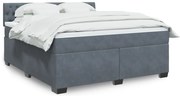 vidaXL Pat box spring cu saltea, gri închis, 180x200 cm, catifea