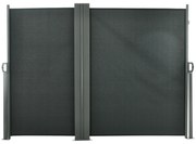 Outsunny Dublu Store lateral Panou de Confidențialitate paravan retractabil dim. 6L x 1,80H m Poliester Anti-UV Gri | Aosom Romania