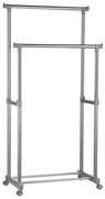 Suport pentru haine argintiu telescopic/cu roți din metal – Premier Housewares