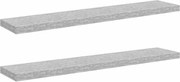 vidaXL Rafturi perete suspendate 2 buc. gri beton 120x23,5x3,8 cm MDF