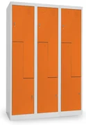 Dulap metalic Z, 3 compartimente, 120 x 50 x 180 cm, inchidere cilindrica, portocaliu - ral 2004