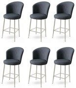 Set de scaune de bar Fora Anthracite and Chrome, 6buc., 6 buc.