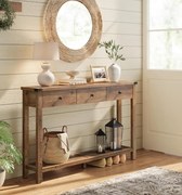 MAM13 - Masa Consola, 120 cm, masuta hol, living, dining, dormitor - Maro / Alb antichizat