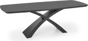 Masa extensibila SILVESTRO, gri inchis/negru, 180/220x89x75 cm