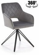 Scaun rotativ K535 velvet gri