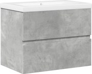 vidaXL Set mobilier de baie, 2 piese, gri beton, lemn compozit