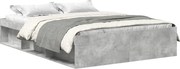 vidaXL Cadru de pat dublu, gri beton, 135x190 cm