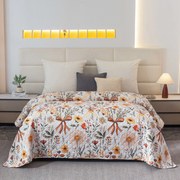 Cuvertura de pat FLORAL RIBBON, crem Dimensiune: 220 x 240 cm