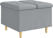 vidaXL Ottomană de depozitare Gri deschis 60 x 60 x 45 cm țesătură