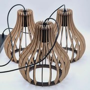 Lustră pe cablu TUCCI 3xE27/15W/230V stejar/negru