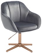 HR2055CROSS Scaun Grafit din Catifea cu Bază Aurie
