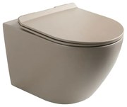 Set vas WC suspendat Rune Ivaldi bej-cappuccino finisaj mat cu capac slim