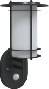 vidaXL Lampă exterioară de perete cu senzor, negru, oțel inoxidabil