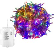 Iluminat LED de Crăciun-10m, 100 LED-uri colorate,pe baterii