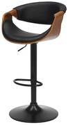 Scaun de bar pivotant ORGANIC nuc/ negru