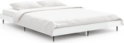 vidaXL Cadru de pat, alb extralucios, 140x190 cm, lemn prelucrat