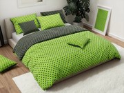 Lenjerie de pat din bumbac COLAM verde-negru Dimensiune lenjerie de pat: 70 x 90 cm | 140 x 200 cm