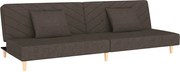 vidaXL Canapea extensibilă cu 2 locuri, 2 perne, maro, textil