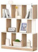 HOMCOM Bibliotecă din Lemn cu 3 Rafturi, Dimensiuni 100x30x124cm, Design Elegant pentru Organizare și Depozitare | AOSOM România