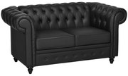 HOMCOM Canapea 2 Locuri Confortabilă, Piele Sintetică, 160x84x80 cm | Aosom Romania