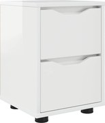 vidaXL Noptieră cu sertar Alb lucios 30,5 x 30 x 43 cm Lemn compozit