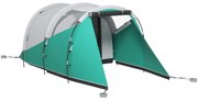 Outsunny Cort de Camping Impermeabil pentru 2-4 Persoane cu Cameră Separată, Cort Tunel cu Geantă de Transport, 460x260x190 cm, Verde | Aosom Romania