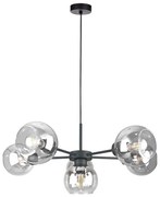 Lustră pe cablu KALIOPE 6xE27/60W/230V negru/transparent