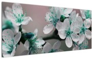 Tablou cu floare - turcoaz (120x50 cm)