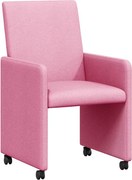 vidaXL Scaune de dining cu roți 2 pcs Roz 57 x 66 x 94 cm țesătură