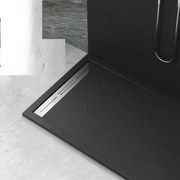 Cadita Baie Din SMC, Smack, 120x80 Cm, Cu Sifon, Negru LS