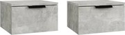 vidaXL Noptiere de perete, 2 buc., gri beton, 34x30x20 cm
